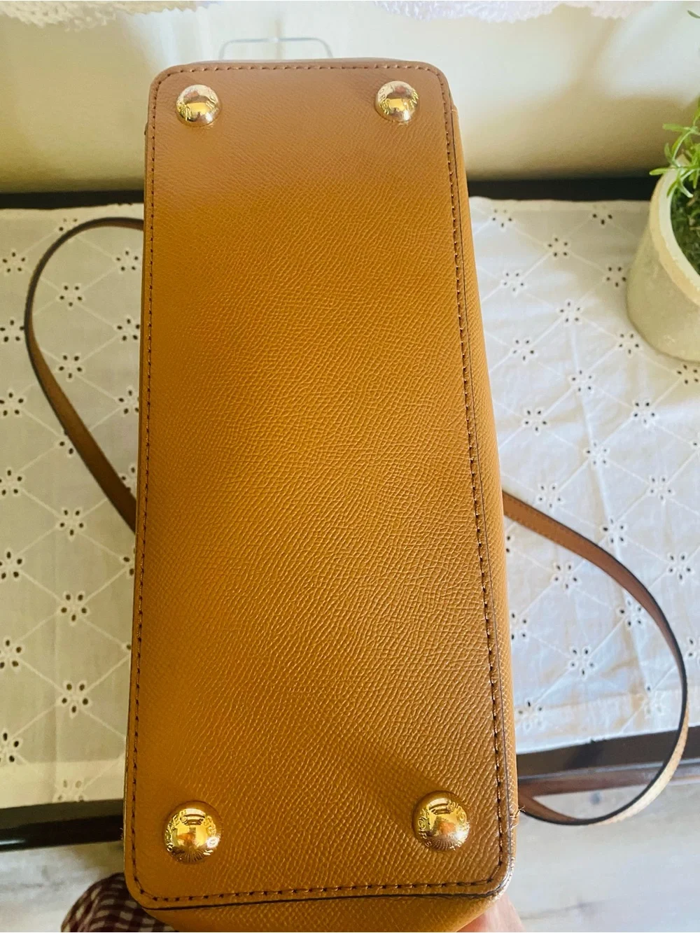 Michael Kors Caramel Leather Tote with MK Charm - Picture 10 of 10